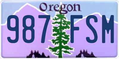 OR license plate 987FSM