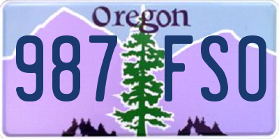 OR license plate 987FSO