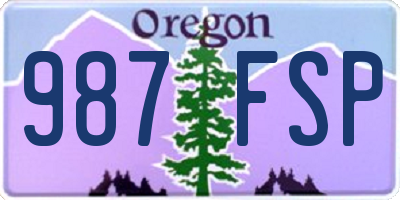 OR license plate 987FSP