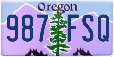 OR license plate 987FSQ