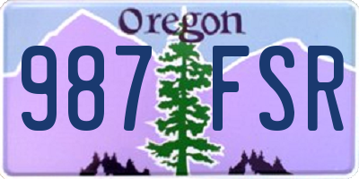 OR license plate 987FSR