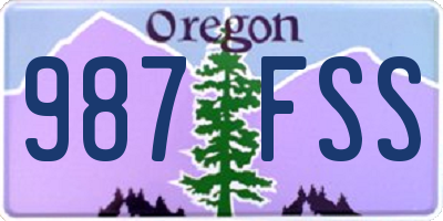 OR license plate 987FSS