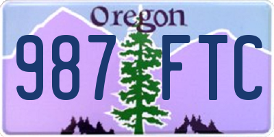 OR license plate 987FTC