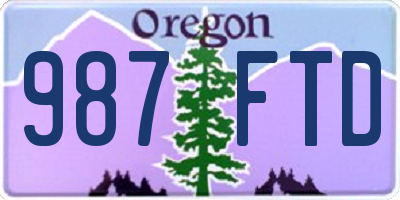 OR license plate 987FTD