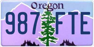 OR license plate 987FTE