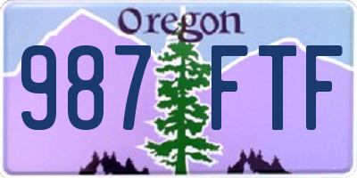 OR license plate 987FTF