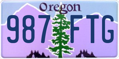 OR license plate 987FTG