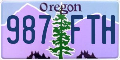 OR license plate 987FTH