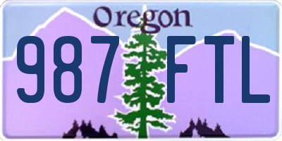 OR license plate 987FTL