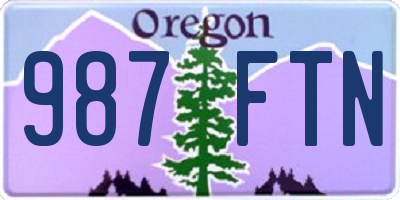 OR license plate 987FTN