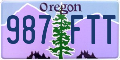 OR license plate 987FTT