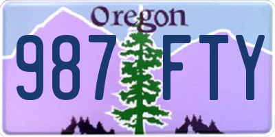 OR license plate 987FTY