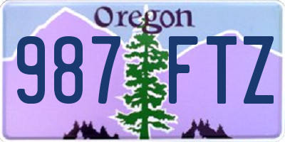 OR license plate 987FTZ
