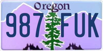 OR license plate 987FUK