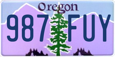 OR license plate 987FUY