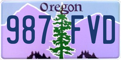 OR license plate 987FVD