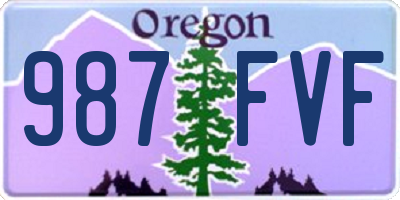 OR license plate 987FVF