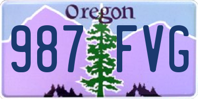 OR license plate 987FVG