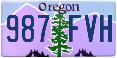 OR license plate 987FVH