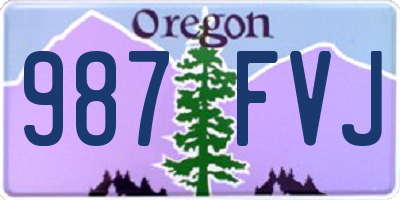 OR license plate 987FVJ