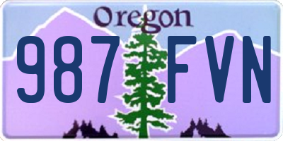 OR license plate 987FVN