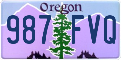 OR license plate 987FVQ