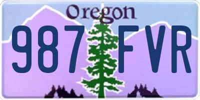 OR license plate 987FVR