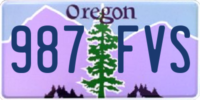 OR license plate 987FVS