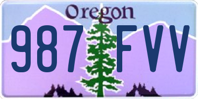 OR license plate 987FVV