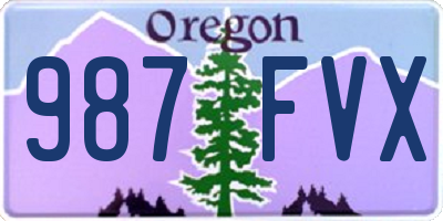 OR license plate 987FVX