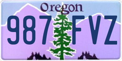 OR license plate 987FVZ