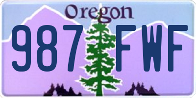 OR license plate 987FWF