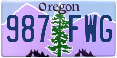 OR license plate 987FWG