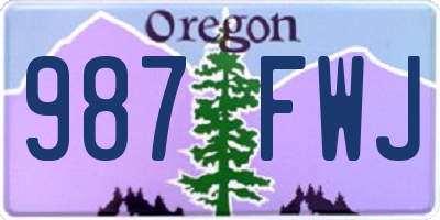 OR license plate 987FWJ