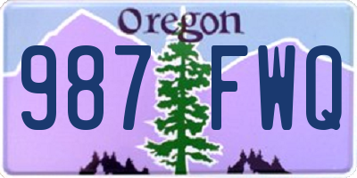 OR license plate 987FWQ