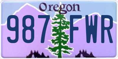 OR license plate 987FWR