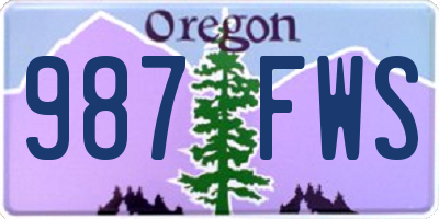 OR license plate 987FWS