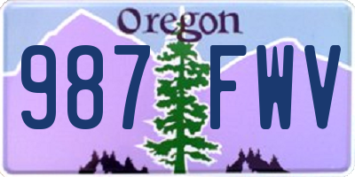 OR license plate 987FWV