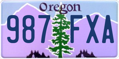 OR license plate 987FXA