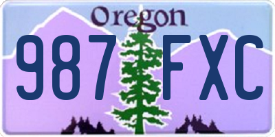 OR license plate 987FXC