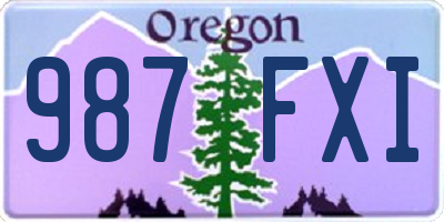OR license plate 987FXI