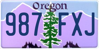 OR license plate 987FXJ