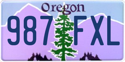 OR license plate 987FXL