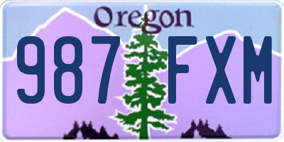 OR license plate 987FXM