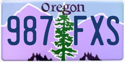 OR license plate 987FXS
