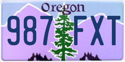 OR license plate 987FXT