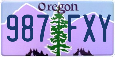 OR license plate 987FXY