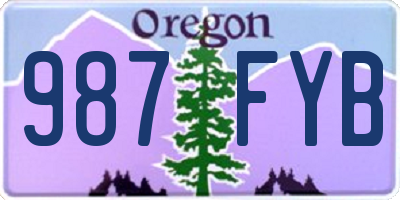 OR license plate 987FYB