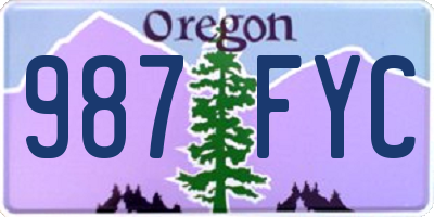 OR license plate 987FYC