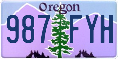 OR license plate 987FYH